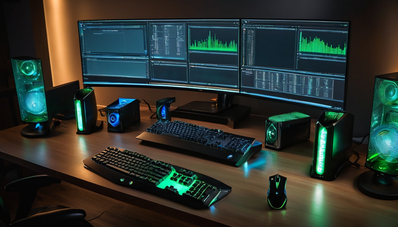 Self-hosted GitHub Actions runner workstation at night